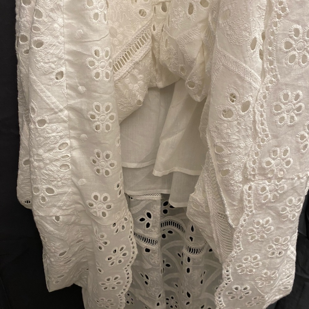 POL White Button-Front Lace Midi Dress - Picture 3 of 4